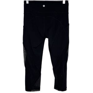 Lululemon Mesh Detailing Cropped Leggings Black Size 6